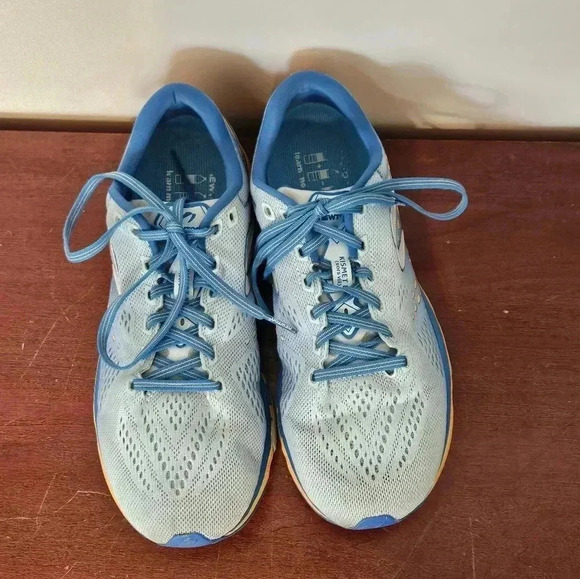 NEWTON Kismet 8 Ladies Running Sneakers | Light Blue, Arctic, Orange | Size 10 - Picture 3 of 11